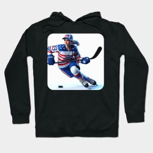 American Woman Ice Hockey Player #12 Hoodie